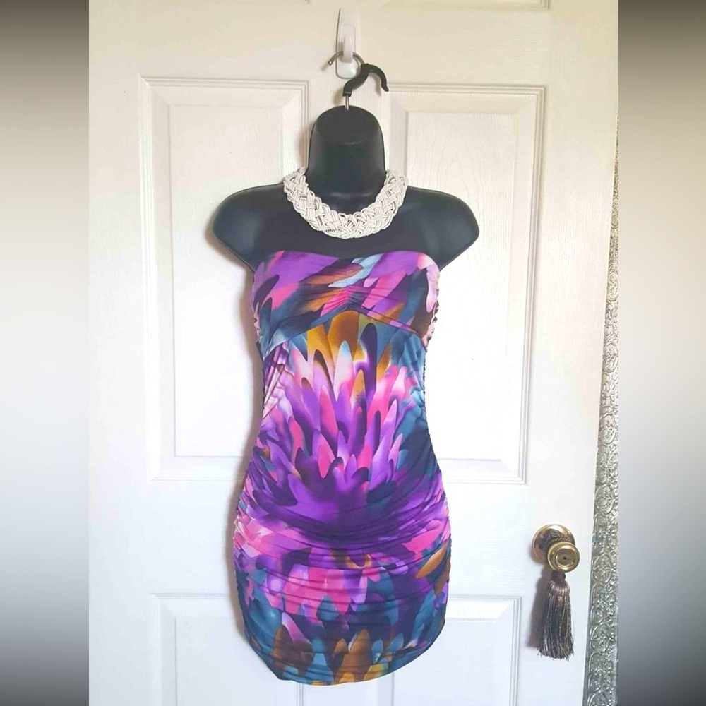 Strapless Multi - Colored Dress